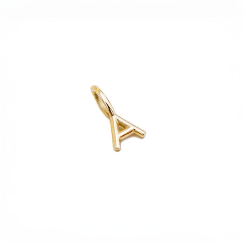 A ~ Alphabet Charm in Yellow Gold